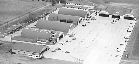 old aerial view of fleming field